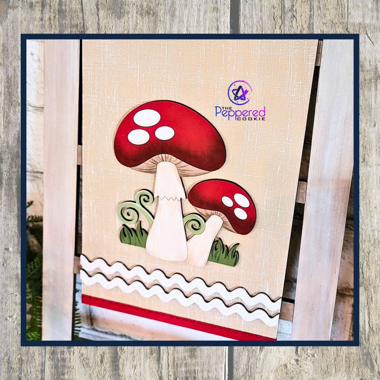 Home Decor - Tea Towel Sign Mushroom UNFINISHED