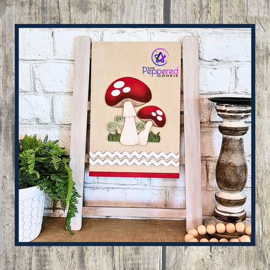 Home Decor - Tea Towel Sign Mushroom UNFINISHED