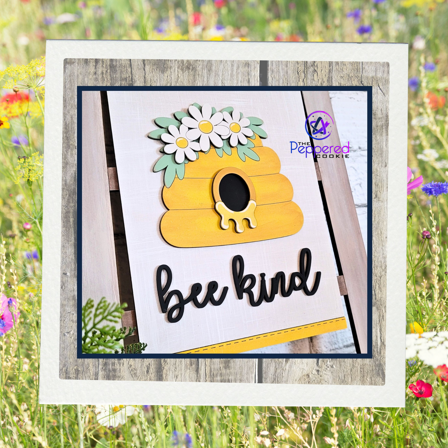 Home Decor - Tea Towel Sign Bee Kind UNFINISHED