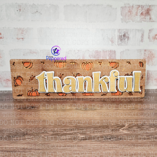 Home Decor - Chunky Layered Thankful Shelf Sitter UNFINISHED