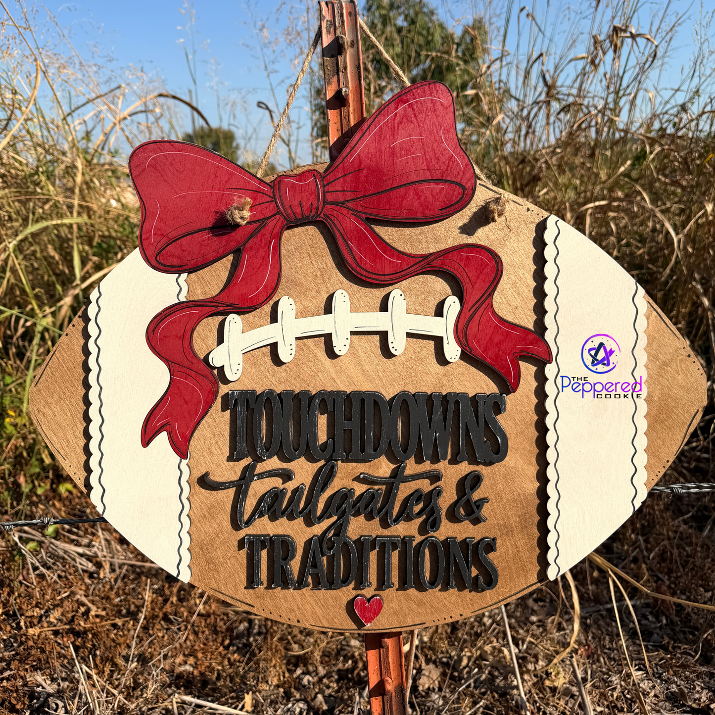 Door Hanger - Touchdowns, Tailgates, and Traditions Football UNFINISHED