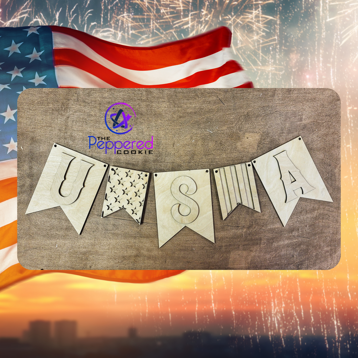 Home Decor - USA Banner UNFINISHED