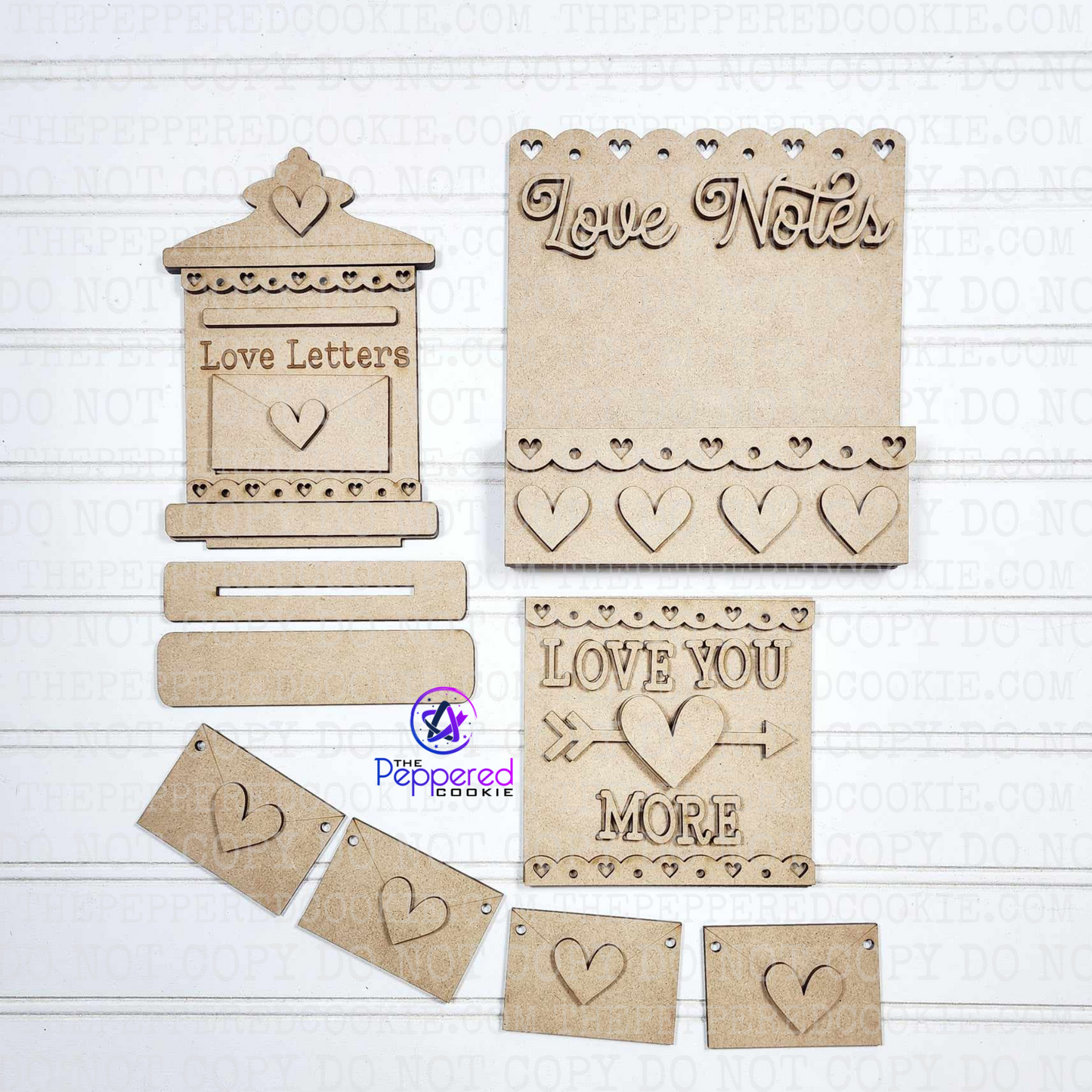 Home Decor - Valentine Love Letters Decor Set UNFINISHED