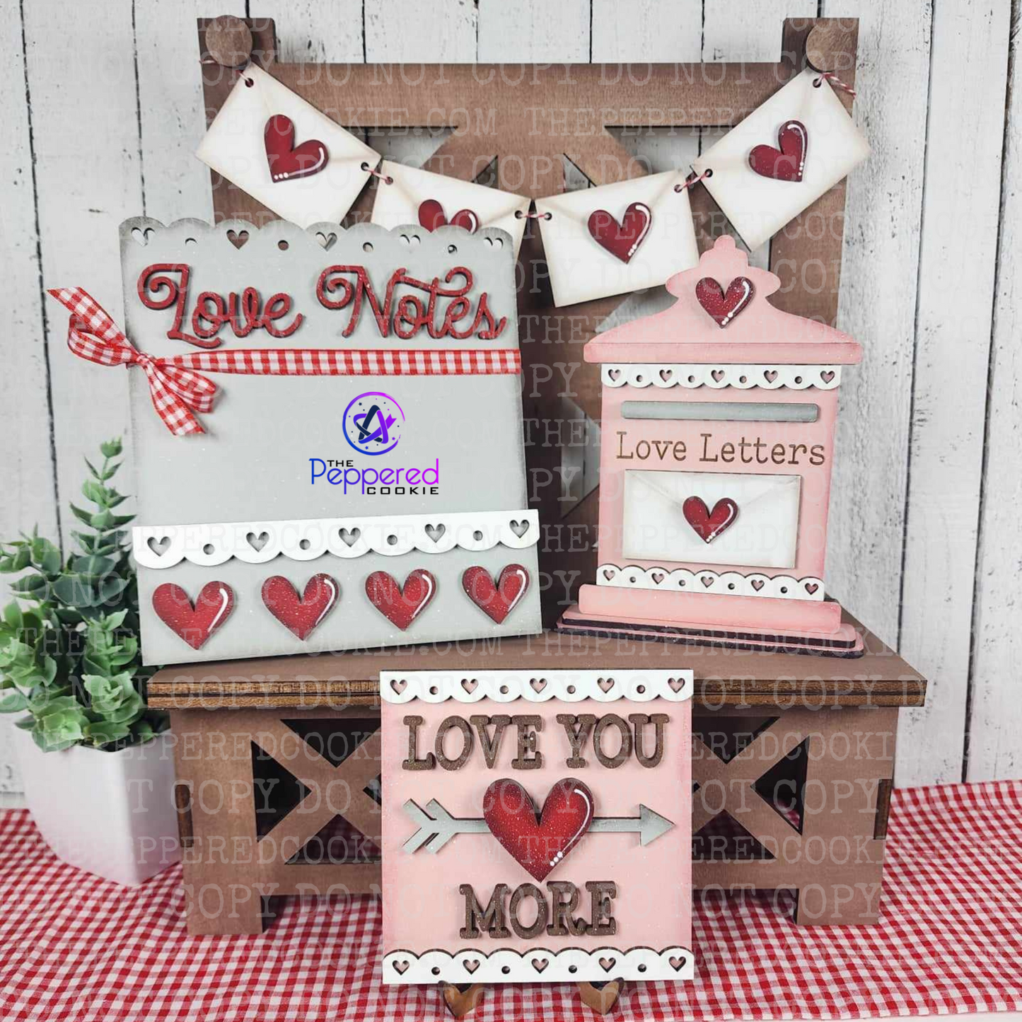 Home Decor - Valentine Love Letters Decor Set UNFINISHED