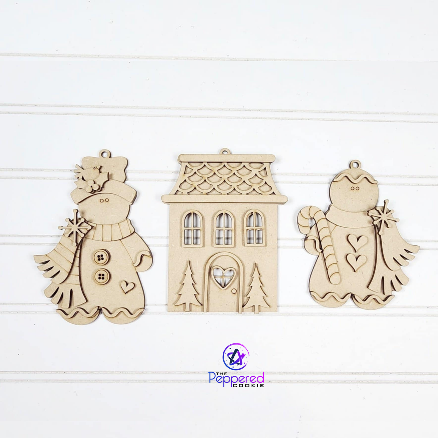Christmas Ornament - Victorian Gingerbread Ornament Set Unfinished