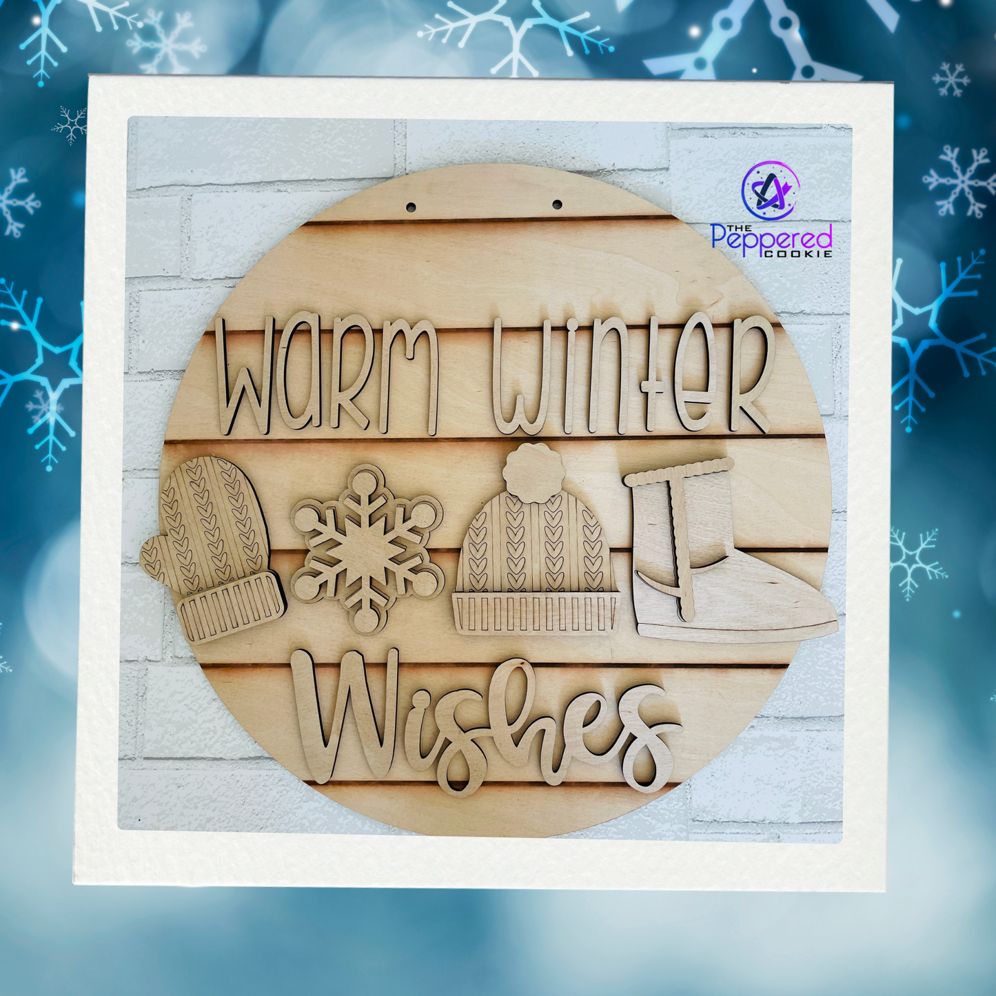 Door Hanger - Warm Winter Wishes UNFINISHED