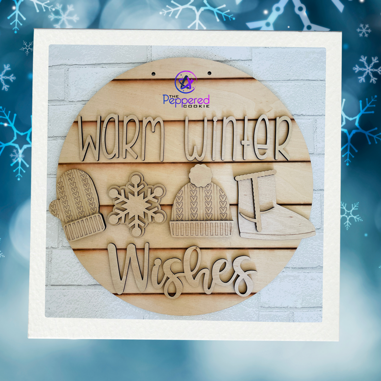 Door Hanger - Warm Winter Wishes UNFINISHED