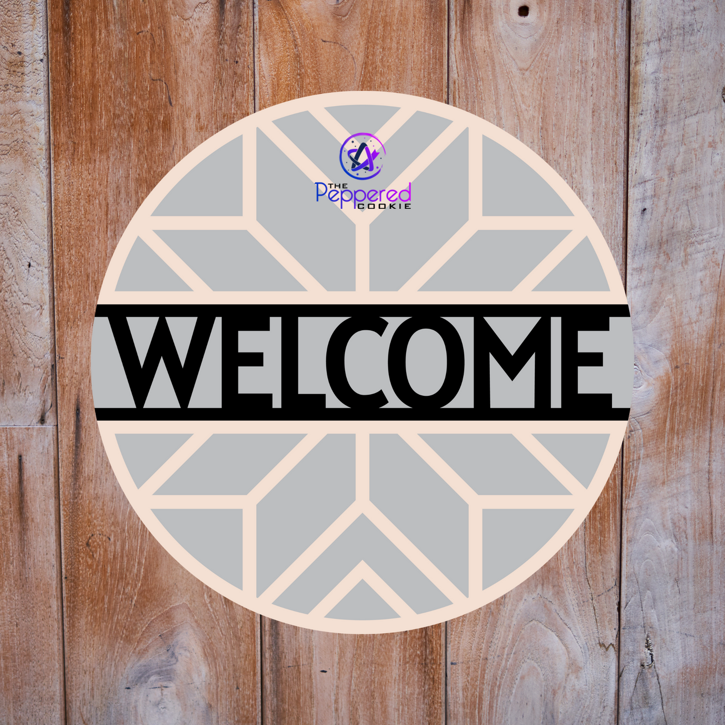 Door Hanger - Welcome Barn Quilt Round UNFINISHED