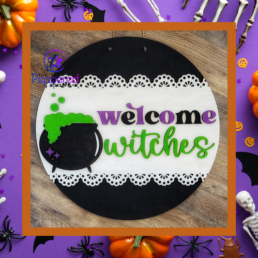 Door Hanger - Welcome Witches UNFINISHED