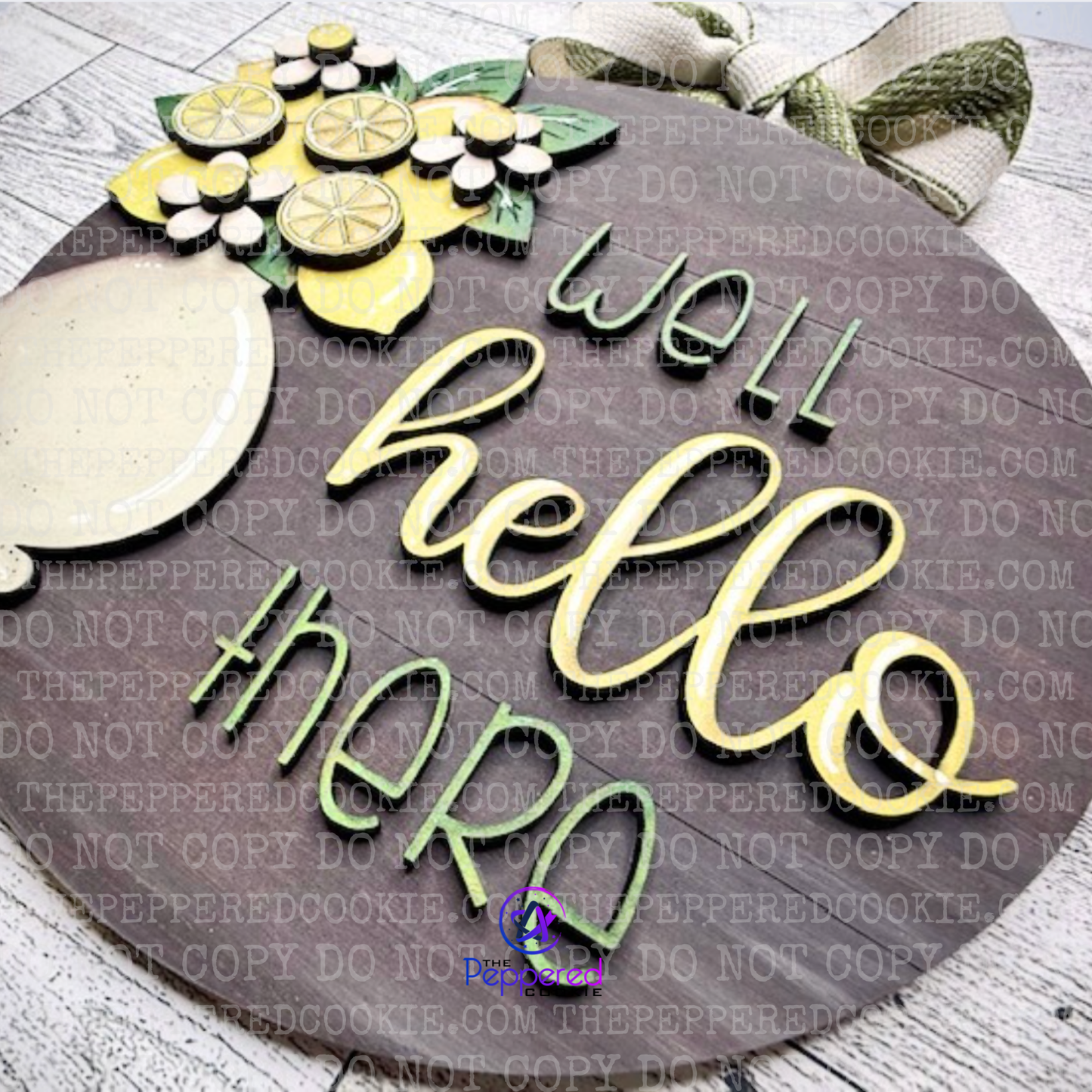 Door Hanger - Well Hello There Lemon UNFINISHED