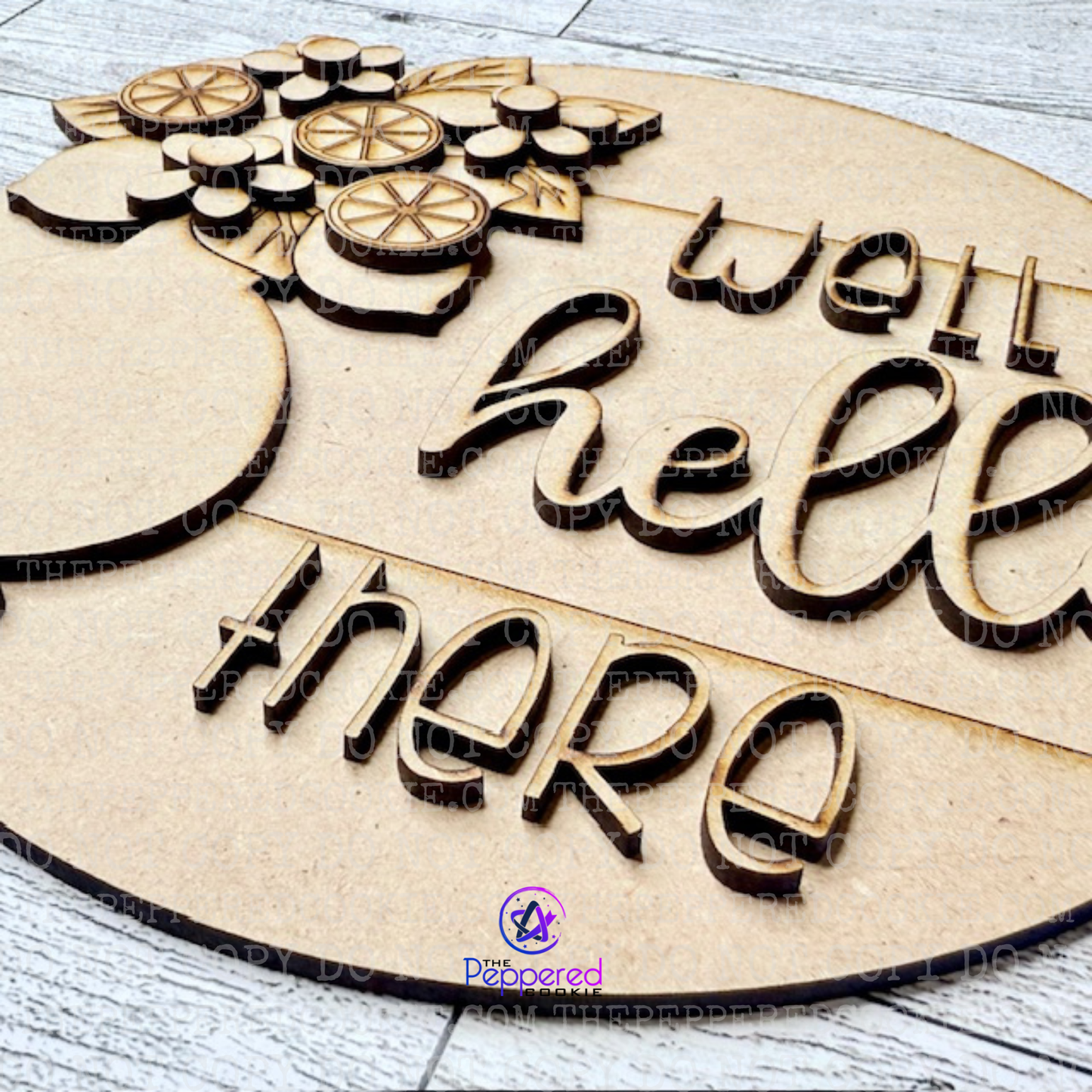 Door Hanger - Well Hello There Lemon UNFINISHED