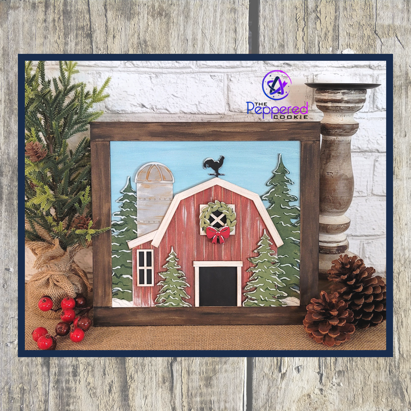 Home Decor - Farm Winter Barn Scene UNFINISHED