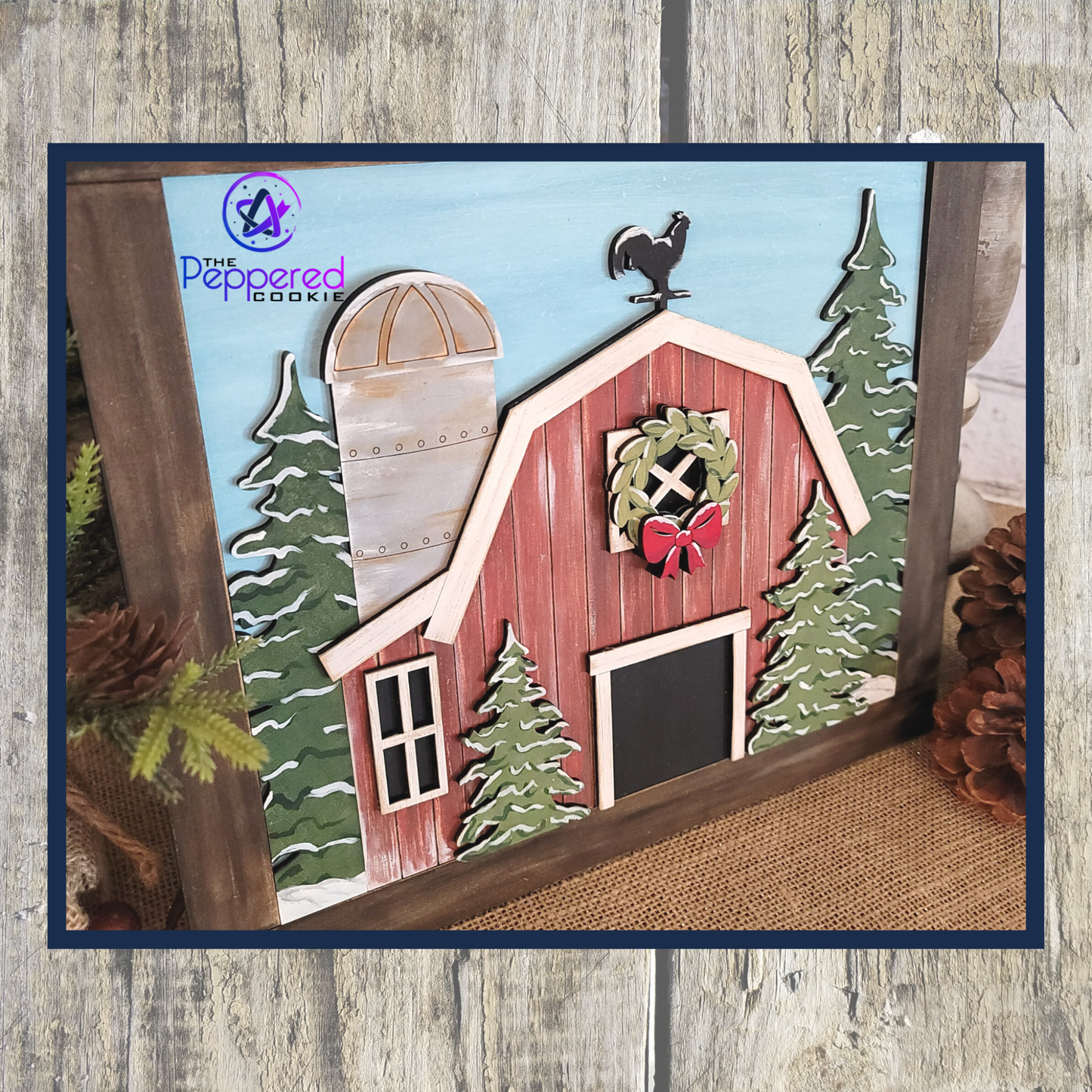 Home Decor - Farm Winter Barn Scene UNFINISHED