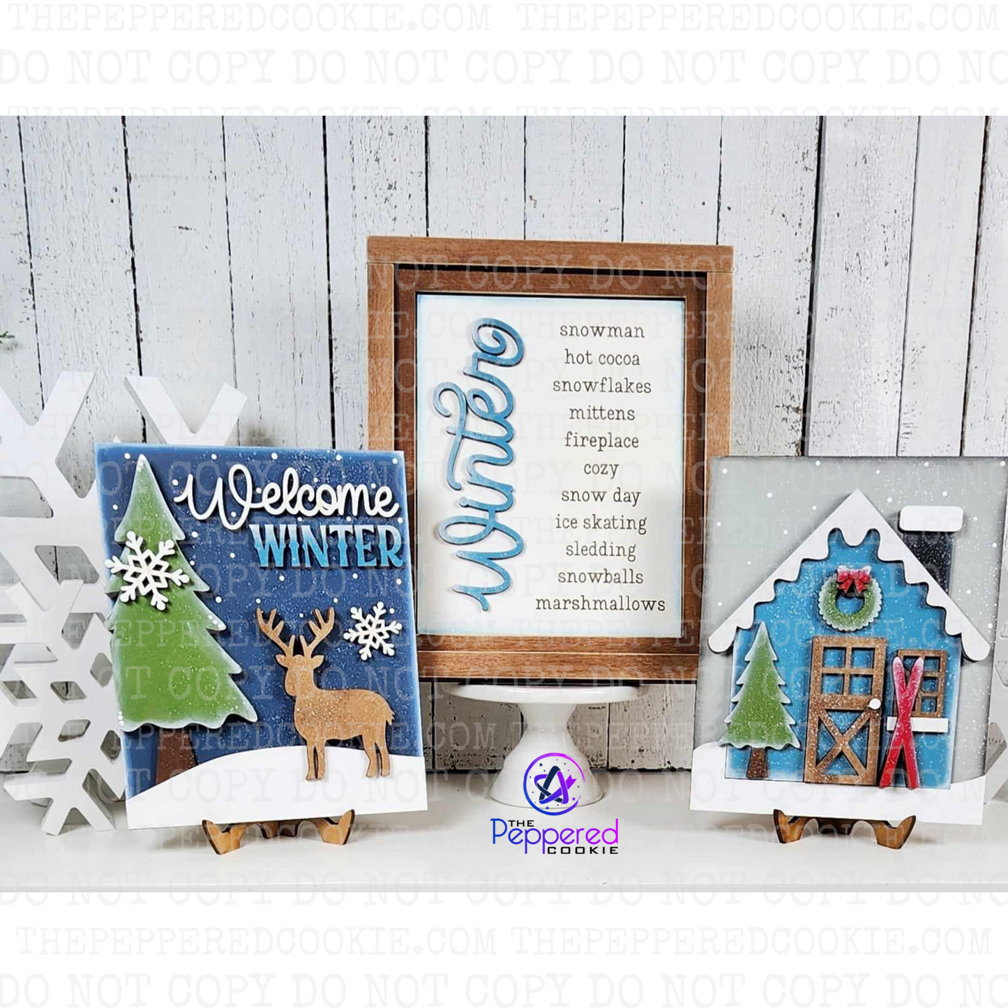 Home Decor - Winter Cabin Sign Trio UNFINISHED