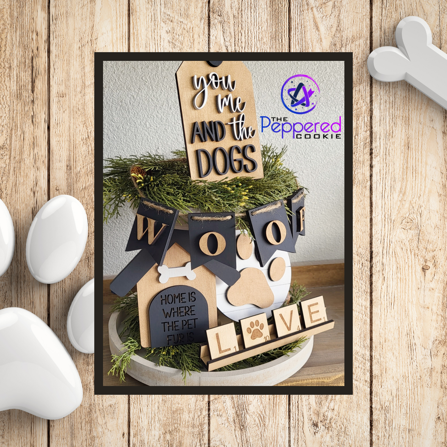 Tiered Tray Decor - Woof UNFINISHED