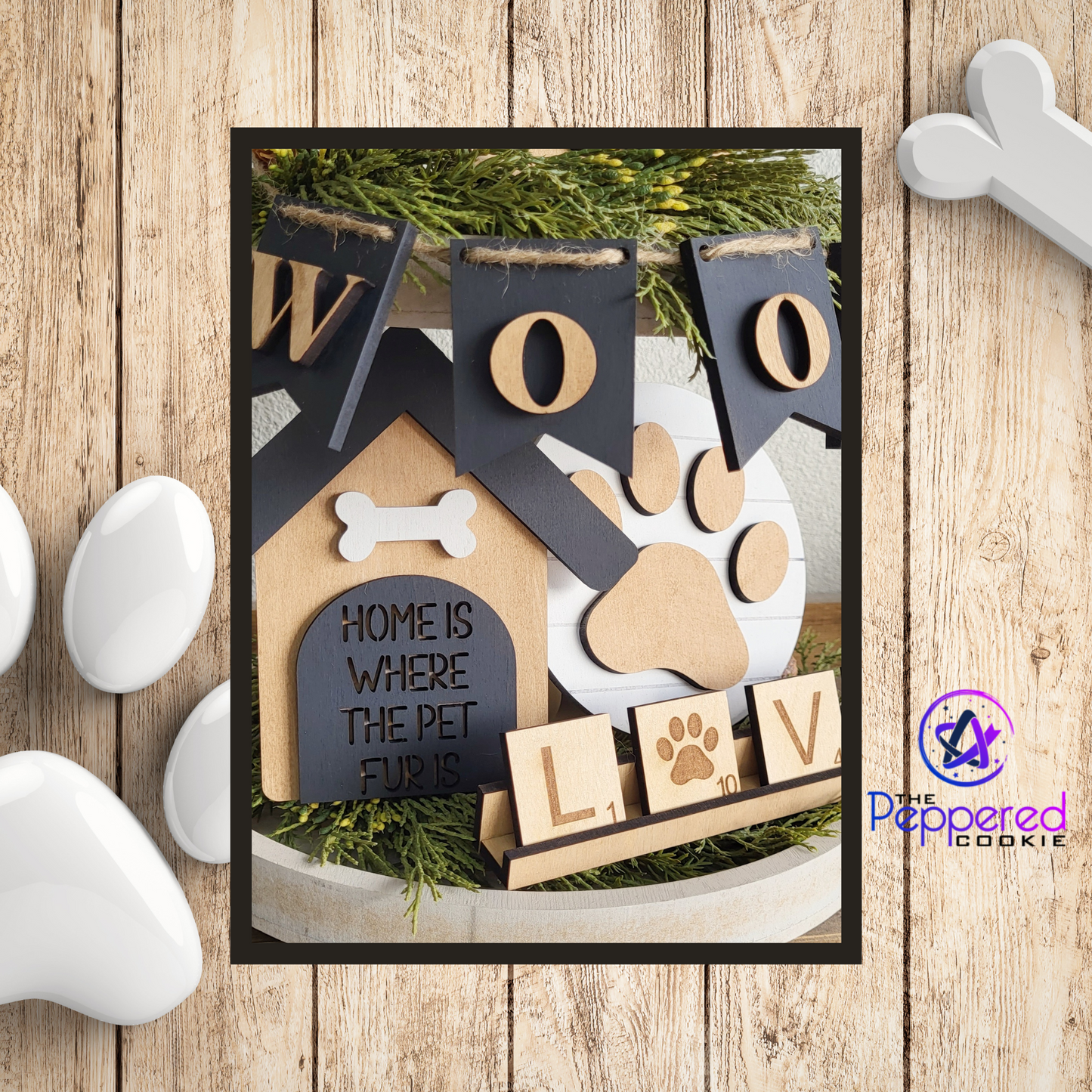 Tiered Tray Decor - Woof UNFINISHED