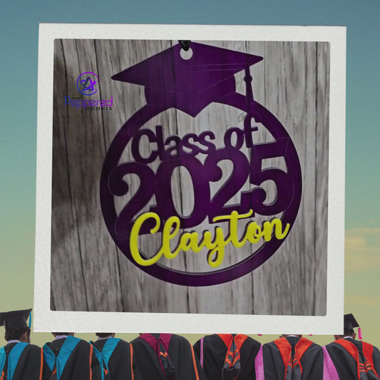 Class of 2025 Graduation Ornament/Car Charm Purple and Gold